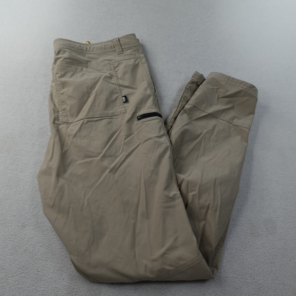 REI Trailmade Pants Mens 36 Beige Performance Stretch Hiking Outdoors Cargo